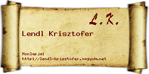 Lendl Krisztofer névjegykártya