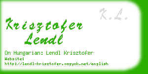 krisztofer lendl business card